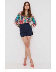 Spodnie szorty damskie kolor granatowy gładkie high waist - Answear.com Nissa