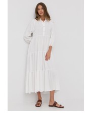 Sukienka sukienka kolor biały midi rozkloszowana - Answear.com Nissa