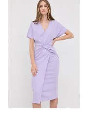 Sukienka sukienka kolor fioletowy midi prosta - Answear.com Nissa