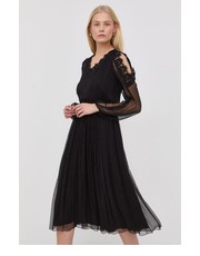 Sukienka sukienka jedwabna kolor czarny mini rozkloszowana - Answear.com Nissa