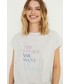 Piżama Women Secret womensecret t-shirt piżamowy  Minerals kolor szary bawełniana