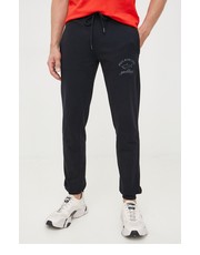 Spodnie męskie spodnie dresowe bawełniane męskie kolor czarny z nadrukiem - Answear.com Paul&Shark