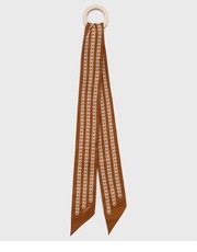 Szalik apaszka jedwabna kolor brązowy wzorzysta - Answear.com Coccinelle