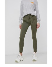 Spodnie Spodnie damskie kolor zielony dopasowane medium waist - Answear.com Jdy