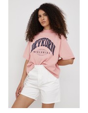Bluzka t-shirt bawełniany kolor różowy - Answear.com Drykorn
