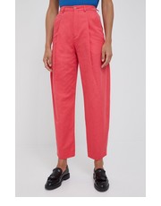 Spodnie spodnie bawełniane Accept damskie kolor różowy szerokie high waist - Answear.com Drykorn
