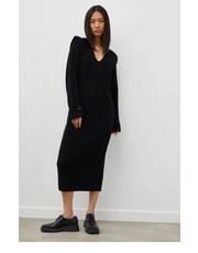 Sukienka sukienka wełniana kolor czarny midi prosta - Answear.com Drykorn