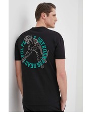 T-shirt - koszulka męska t-shirt bawełniany kolor czarny z nadrukiem - Answear.com Drykorn