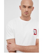 T-shirt - koszulka męska t-shirt bawełniany kolor beżowy z nadrukiem - Answear.com Drykorn