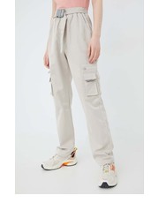 Spodnie spodnie damskie kolor szary fason cargo high waist - Answear.com Sixth June