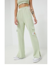 Spodnie spodnie damskie kolor zielony proste high waist - Answear.com Sixth June
