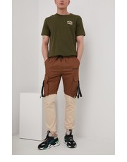 Spodnie męskie spodnie bawełniane męskie kolor beżowy joggery - Answear.com Sixth June
