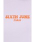 Bluza Sixth June bluza damska kolor fioletowy z kapturem z nadrukiem