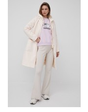 Płaszcz płaszcz wełniany kolor kremowy przejściowy - Answear.com Woolrich