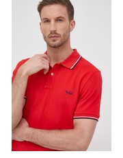 T-shirt - koszulka męska polo męski kolor czerwony gładki - Answear.com Woolrich