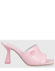 Klapki klapki skórzane Eylike damskie kolor różowy na szpilce - Answear.com Chiara Ferragni