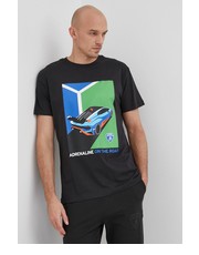 T-shirt - koszulka męska t-shirt bawełniany kolor czarny z nadrukiem - Answear.com Lamborghini