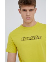 T-shirt - koszulka męska t-shirt bawełniany kolor zielony z aplikacją - Answear.com Invicta