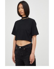 Bluzka t-shirt bawełniany kolor czarny z półgolfem - Answear.com Young Poets Society