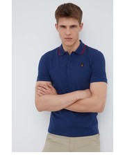 T-shirt - koszulka męska RefrigiWear polo bawełniane kolor granatowy gładki - Answear.com Refrigiwear