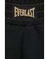 Spodnie Everlast szorty bawełniane damskie kolor czarny gładkie high waist