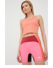 Spodnie szorty treningowe Flyaway damskie kolor fioletowy wzorzyste high waist - Answear.com P.E Nation