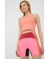 Spodnie P.E Nation szorty treningowe Flyaway damskie kolor fioletowy wzorzyste high waist