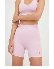 Spodnie szorty treningowe Backcheck damskie kolor różowy z nadrukiem high waist - Answear.com P.E Nation