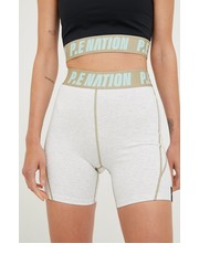Spodnie szorty treningowe Upward damskie kolor szary z nadrukiem high waist - Answear.com P.E Nation