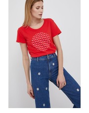 Bluzka t-shirt bawełniany kolor czerwony - Answear.com Frieda & Freddies
