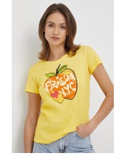 Bluzka t-shirt bawełniany kolor żółty - Answear.com Frieda & Freddies