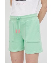 Spodnie szorty damskie kolor zielony gładkie high waist - Answear.com Frieda & Freddies