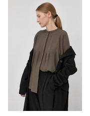 Koszula Koszula Pralenza Eadie damska kolor brązowy regular ze stójką - Answear.com Bruuns Bazaar