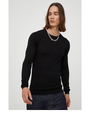 Sweter męski sweter wełniany męski kolor czarny lekki - Answear.com Bruuns Bazaar