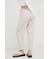 Spodnie Bruuns Bazaar spodnie damskie kolor różowy proste high waist