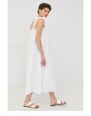 Sukienka sukienka bawełniana kolor biały midi rozkloszowana - Answear.com Bruuns Bazaar