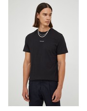T-shirt - koszulka męska t-shirt bawełniany kolor czarny z nadrukiem - Answear.com Bruuns Bazaar