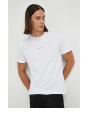 T-shirt - koszulka męska t-shirt bawełniany kolor biały z nadrukiem - Answear.com Bruuns Bazaar