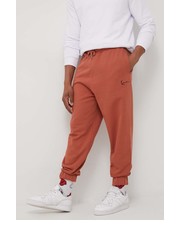 Spodnie spodnie bawełniane kolor brązowy gładkie - Answear.com Karl Kani
