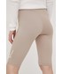 Spodnie Karl Kani szorty damskie kolor beżowy z aplikacją medium waist