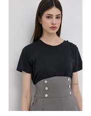 Bluzka t-shirt bawełniany kolor czarny - Answear.com Custommade