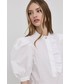 Bluzka Custommade bluzka bawełniana damska kolor biały gładka
