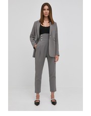 Spodnie spodnie damskie kolor szary proste high waist - Answear.com Custommade