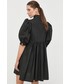 Sukienka Custommade sukienka bawełniana kolor czarny mini rozkloszowana