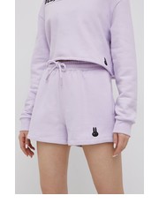 Spodnie Szorty bawełniane damskie kolor fioletowy gładkie high waist - Answear.com Ocay