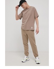 Spodnie męskie Spodnie bawełniane męskie kolor beżowy gładkie - Answear.com Ocay