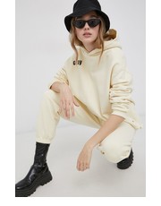 Bluza Bluza bawełniana damska kolor żółty z kapturem z nadrukiem - Answear.com Ocay