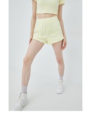 Spodnie szorty damskie kolor żółty gładkie high waist - Answear.com Juicy Couture