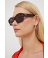 Okulary Mcq okulary przeciwsłoneczne damskie kolor brązowy