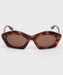 Okulary Mcq okulary przeciwsłoneczne damskie kolor brązowy